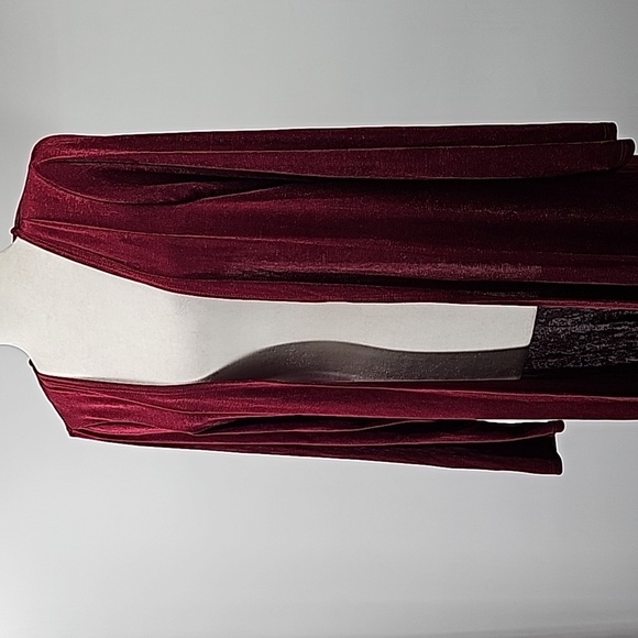 Ashley Stewart Long Maxi Duster Cardigan Liteweight Burgundy Wine Color - Picture 7 of 14